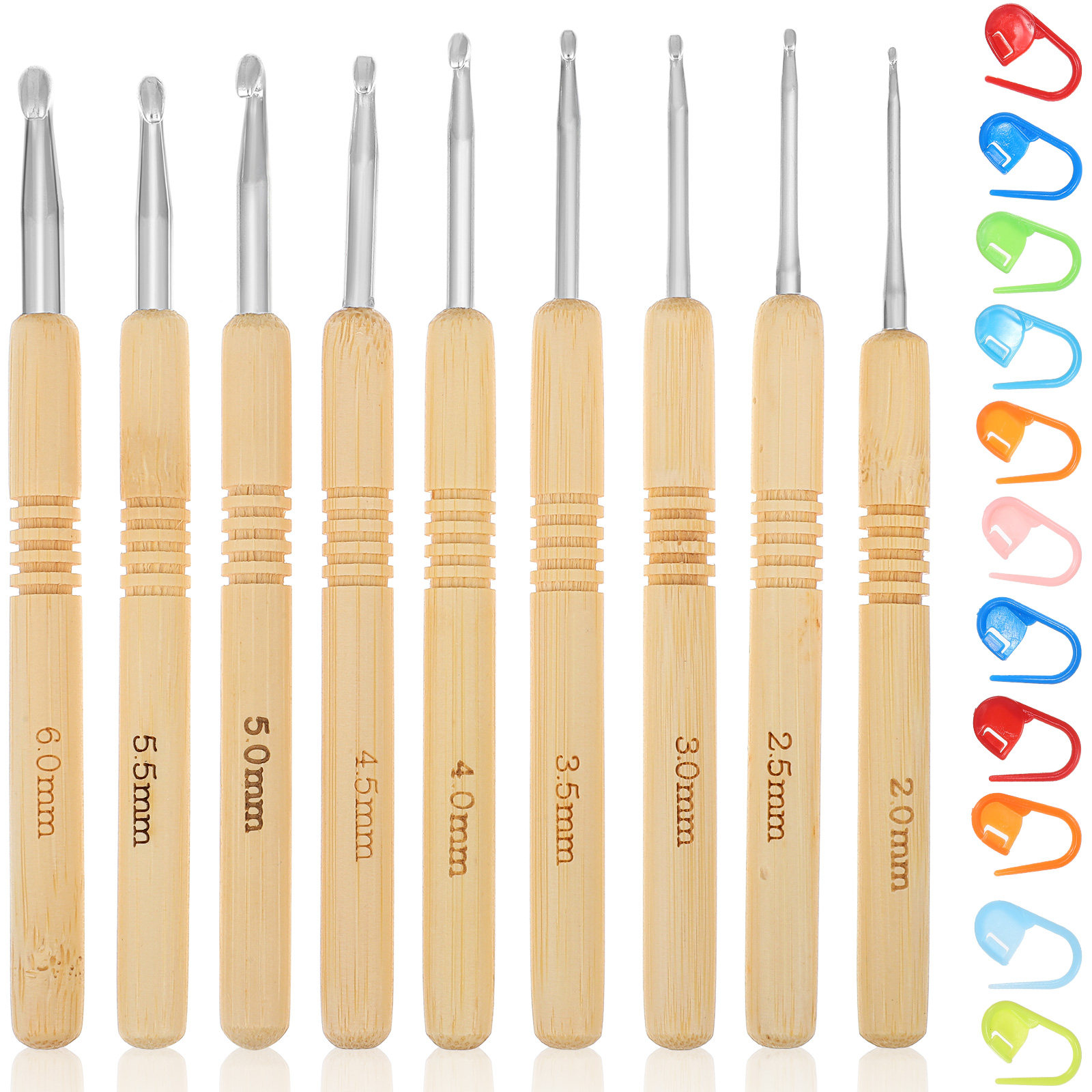 1Set Wooden Crochet Hook Set V - đánh giá và giá Wooden Crochet Hooks Ergonomic Handle