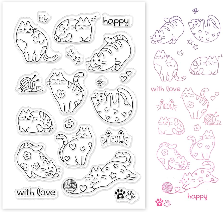 Cut Cats Silicone Clear Stamps - đánh giá và giá Clear Silicone Stamps For Card Making