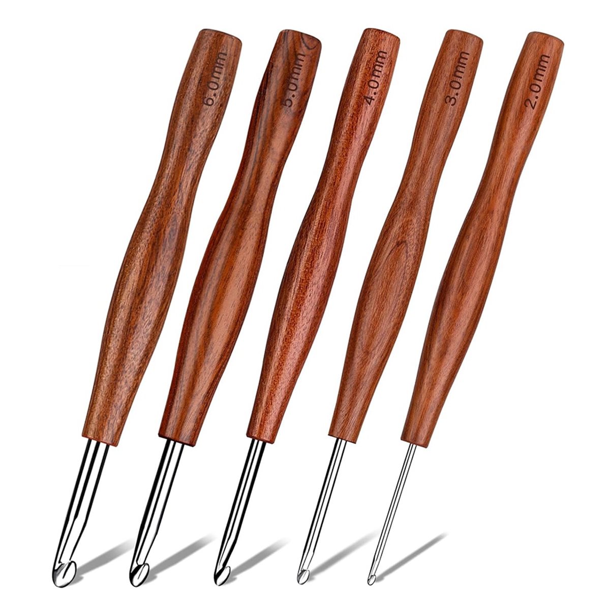 AT16 5 Pcs Crochet Hook, 5 Siz - đánh giá và giá Wooden Crochet Hooks Ergonomic Handle