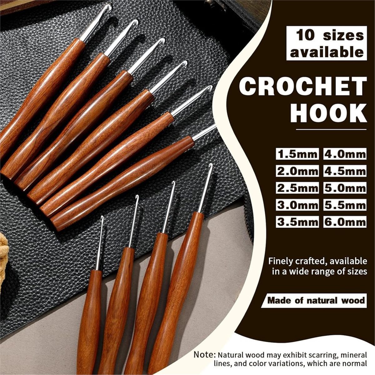 AT16 5 Pcs Crochet Hook, 5 Siz - đánh giá và giá Wooden Crochet Hooks Ergonomic Handle