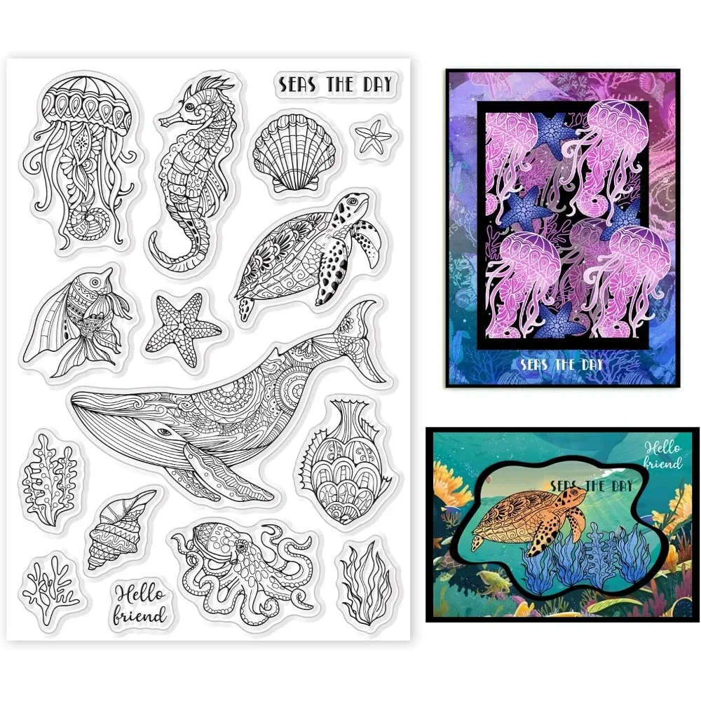 Ocean Life Clear Stamps Marine - đánh giá và giá Clear Silicone Stamps For Card Making