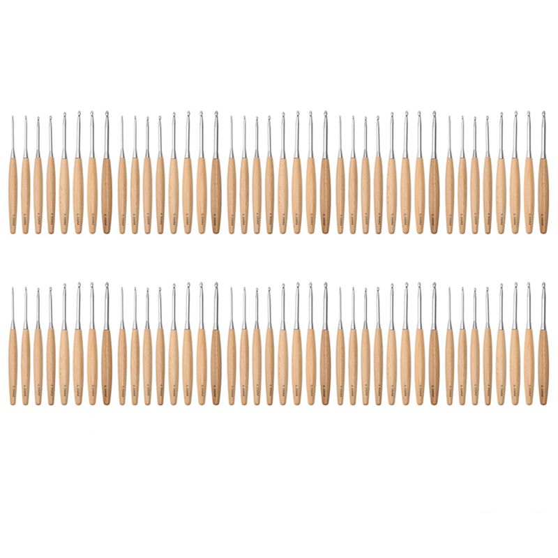 SEWS-80Pcs Wood Crochet Hooks  - đánh giá và giá Wooden Crochet Hooks Ergonomic Handle