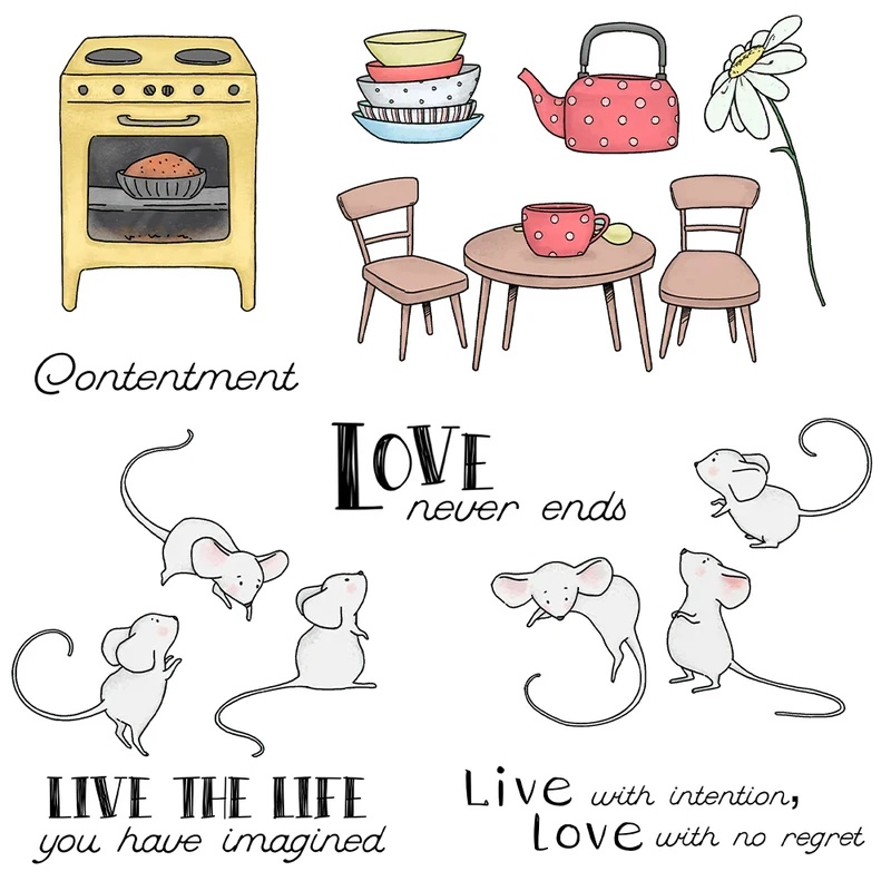 Suncraft Little Mouse & Kitche - đánh giá và giá Clear Silicone Stamps For Card Making