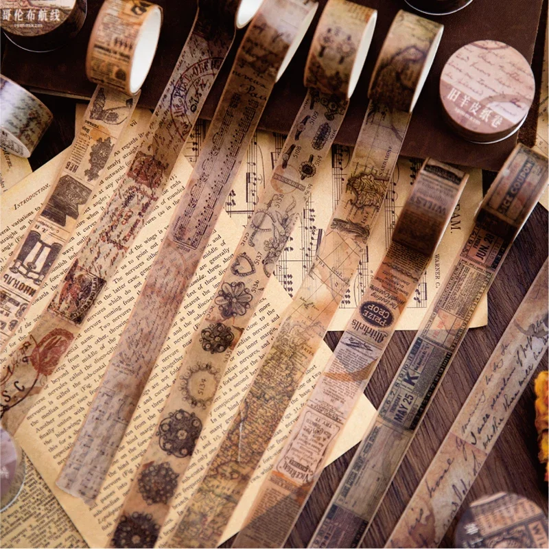 18.5mm*2m Vintage Washi Paper  - đánh giá và giá Vintage Junk Journal Scrapbooking Paper
