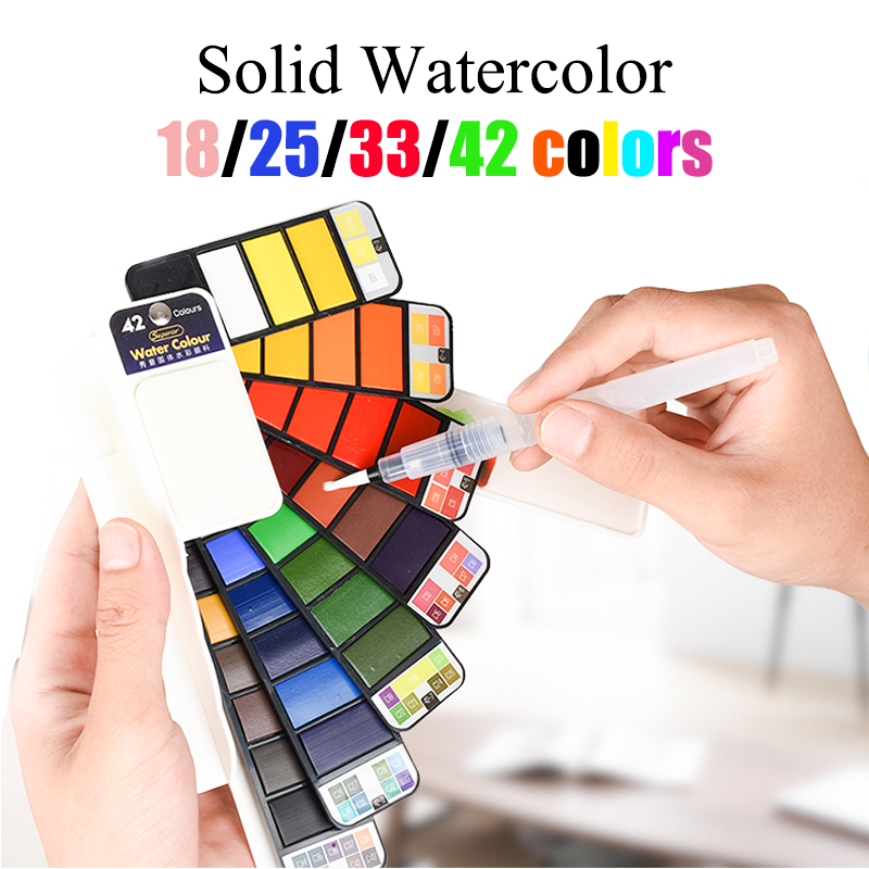 18/25/33/42 Màu Sắc Nguyên Bộ  - đánh giá và giá Watercolor Paint Set Solid Pigment