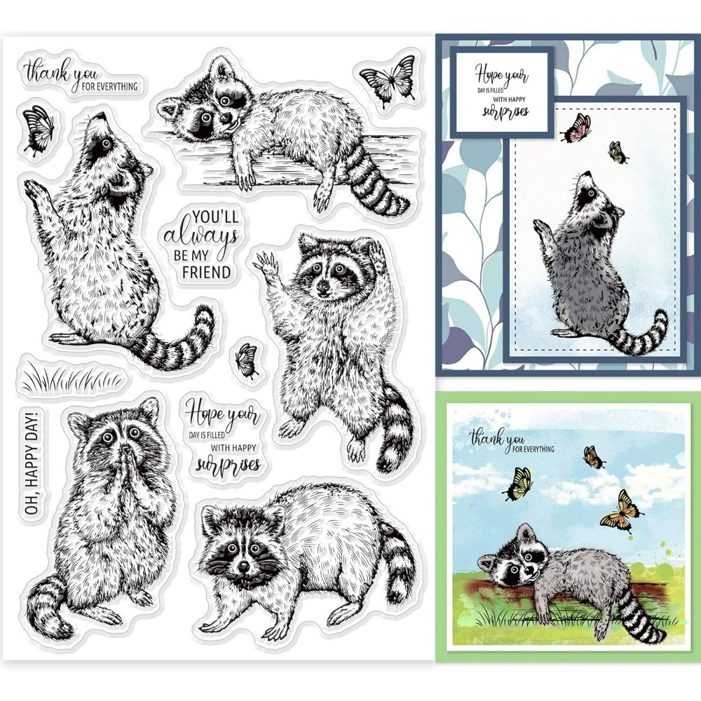 Realistic Raccoons Clear Stamp - đánh giá và giá Clear Silicone Stamps For Card Making