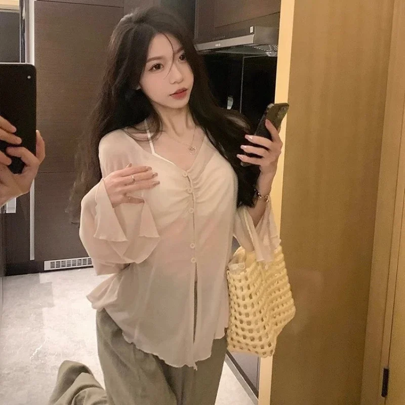 Sheer Flare Sleeve Blouse - Y2 - đánh giá và giá Embroidery