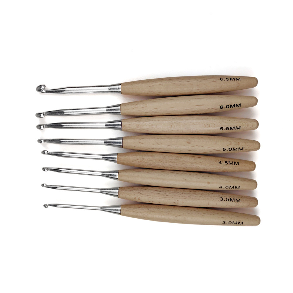 8Pcs Wood Crochet Hooks16.5cm  - đánh giá và giá Wooden Crochet Hooks Ergonomic Handle