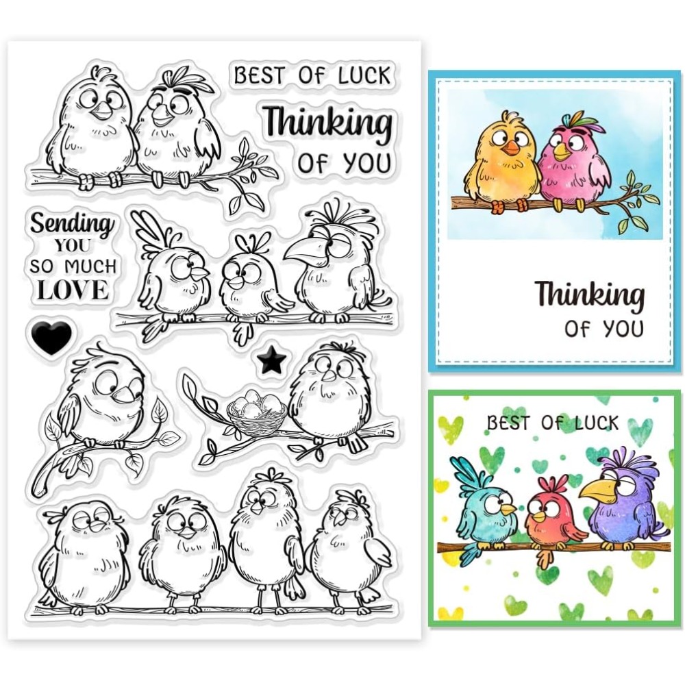 Funny Birds Branches Clear Sta - đánh giá và giá Clear Silicone Stamps For Card Making