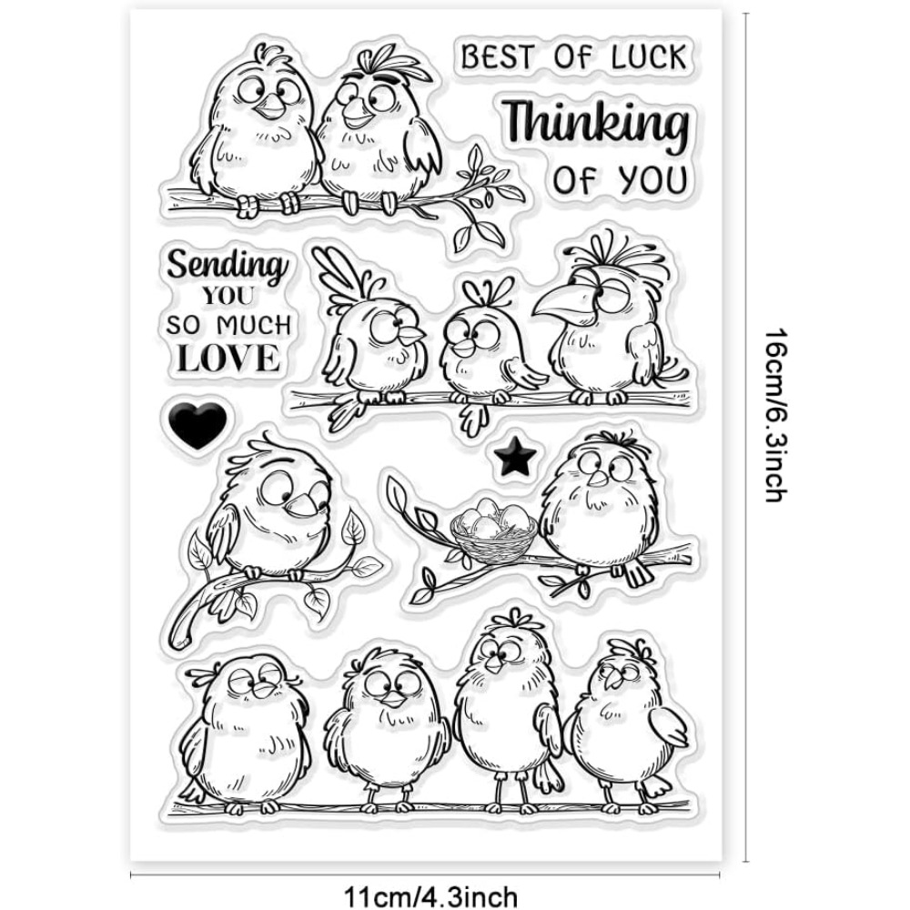 Funny Birds Branches Clear Sta - đánh giá và giá Clear Silicone Stamps For Card Making