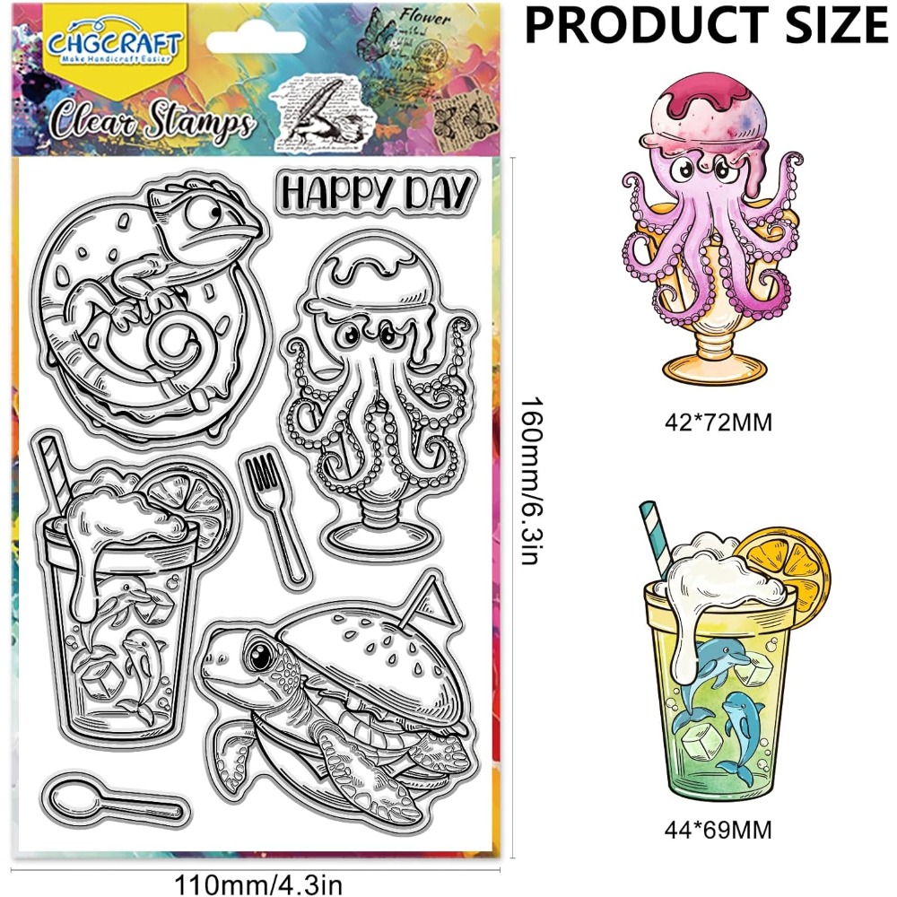 Marine Animal Clear Stamps Tur - đánh giá và giá Clear Silicone Stamps For Card Making