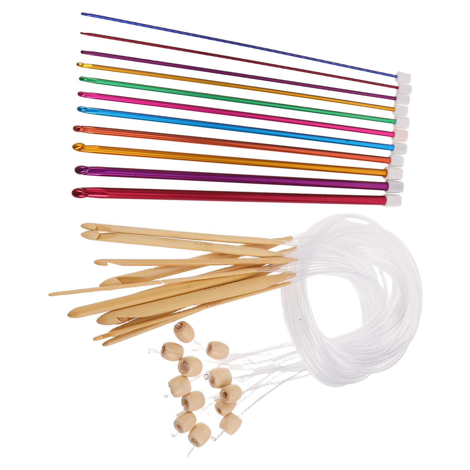 1Set Vibrant Color Crochet Hoo - đánh giá và giá Wooden Crochet Hooks Ergonomic Handle