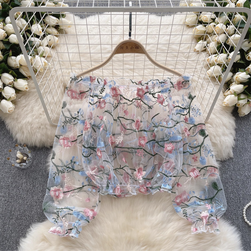 Women's Long Sleeve Floral Emb - đánh giá và giá Embroidery