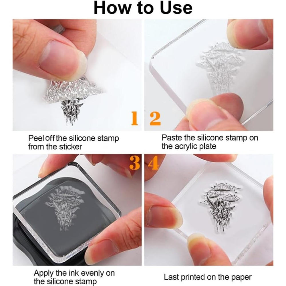 Mushroom Clear Stamp, Plant Si - đánh giá và giá Clear Silicone Stamps For Card Making