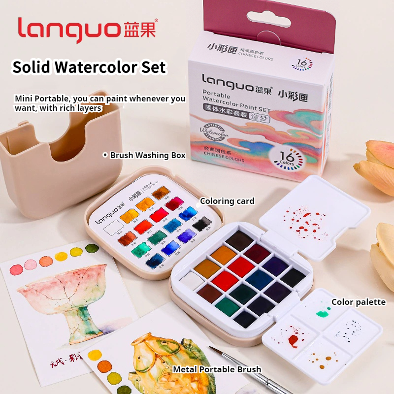16 Colors Languo Solid Waterco - đánh giá và giá Watercolor Paint Set Solid Pigment