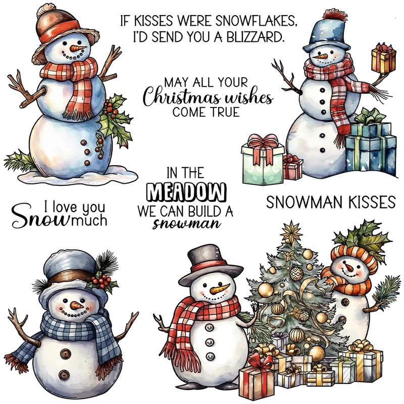 Winter Snowman Christmas Cutti - đánh giá và giá Clear Silicone Stamps For Card Making